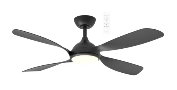 Martec Hampton DC 1320mm 4 ABS Blade WIFI & Remote Control Ceiling Fan with Variable Dim 18w CCT LED Light Matt Black