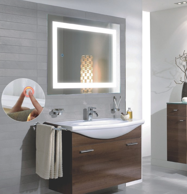 QZAO Wide Stripe LED Mirror 600mmx800mm