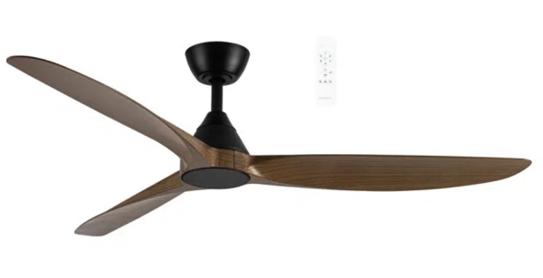Martec Seaforth DC 1320mm 3 ABS Blade WIFI & Remote Control Ceiling Fan Only Matt Black/Teak