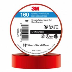 Repelec TAPE, VINYL ELECTRICAL 160 TEMFLEX, RED, 18mm x 20m