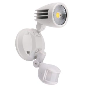 Martec Fortress II LED Flood Light Outdoor Single Spot Sensor 15w Tricolour White